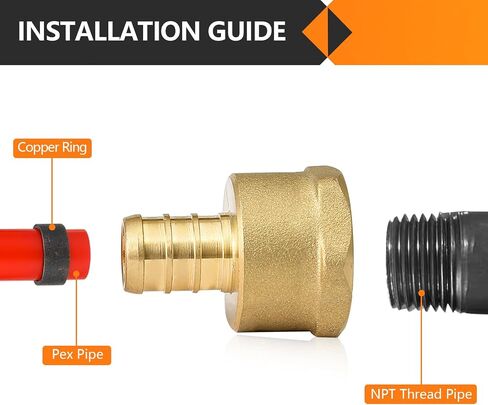 20 حزمة من تركيبات PEX، 1/2 بوصة PEX x 1/2 بوصة ذكر NPT، محول ذكر Pex 1/2 بوصة، تركيب مجعد نحاسي لأنابيب Pex، ASTM F1807 in Saudi Arabia