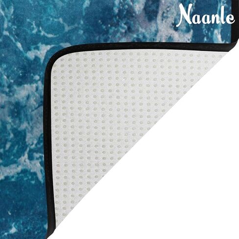 Naanle Ocean Beach Theme Area Rug 5'x7', Sea Waves Polyester Area Rug Mat for Living Dining Dorm Room Bedroom Home Decorative in Saudi Arabia
