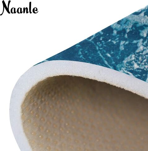 Naanle Ocean Beach Theme Area Rug 5'x7', Sea Waves Polyester Area Rug Mat for Living Dining Dorm Room Bedroom Home Decorative in Saudi Arabia