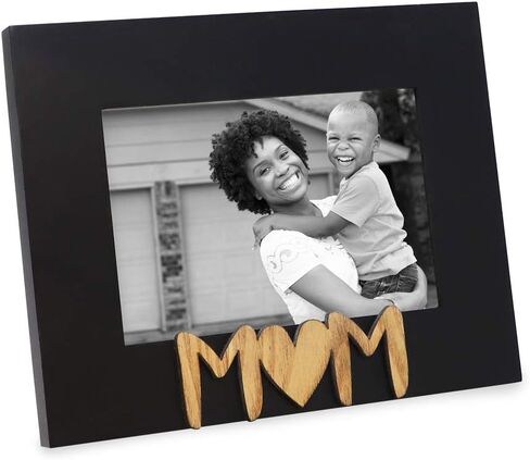 Isaac Jacobs Black Wood Sentiments Mom Picture Frame, 4x6 inch, Photo Gift for Mother, Family, Display on Tabletop, Desk (Black) in Saudi Arabia