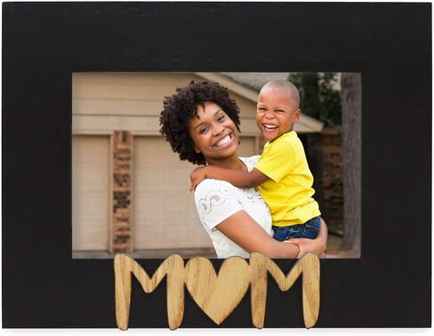 Isaac Jacobs Black Wood Sentiments Mom Picture Frame, 4x6 inch, Photo Gift for Mother, Family, Display on Tabletop, Desk (Black) in Saudi Arabia