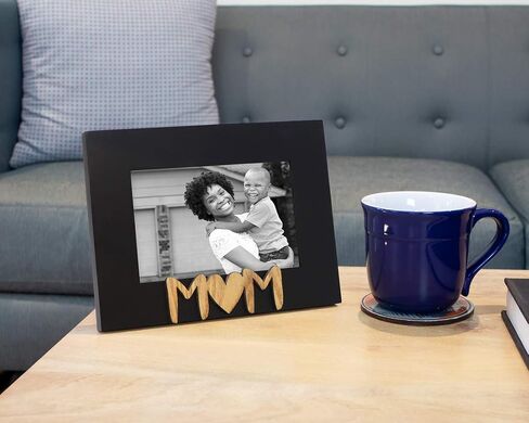 Isaac Jacobs Black Wood Sentiments Mom Picture Frame, 4x6 inch, Photo Gift for Mother, Family, Display on Tabletop, Desk (Black) in Saudi Arabia