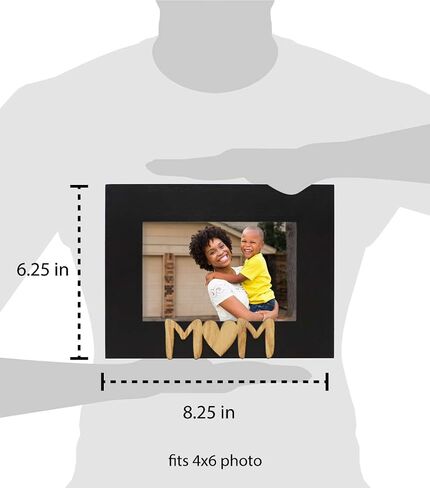 Isaac Jacobs Black Wood Sentiments Mom Picture Frame, 4x6 inch, Photo Gift for Mother, Family, Display on Tabletop, Desk (Black) in Saudi Arabia