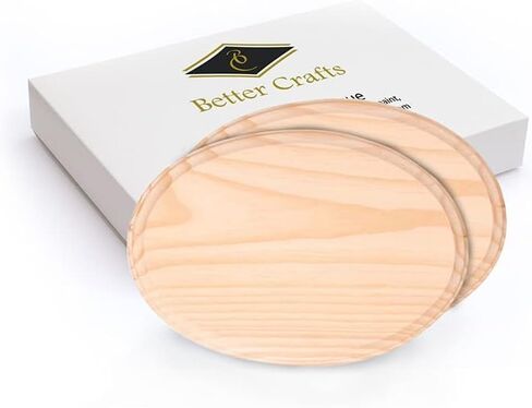 لوحة خشبية بيضاوية، لوحة من خشب الصنوبر الطبيعي غير مكتملة، رائعة للمشروعات اليدوية والديكور المنزلي - 5 × 7 بوصات - قطعتان. in Kuwait