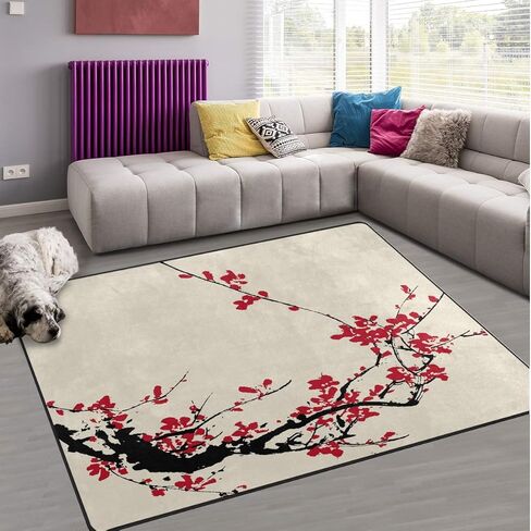 Naanle Ocean Beach Theme Area Rug 5'x7', Sea Waves Polyester Area Rug Mat for Living Dining Dorm Room Bedroom Home Decorative in Kuwait