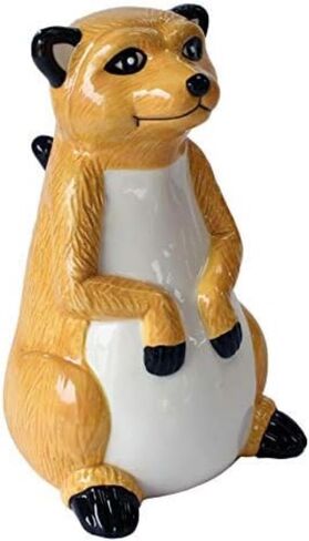 Crockery Critters Meerkat Money Bank from Deluxebase. Animal Shaped Money Box for Kids. Cute Ceramic Piggy Bank for Girls or Boys. Novelty Piggy Bank for Adults or Savings Box for Kids Party Favors in Saudi Arabia