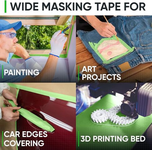 3" x 60-Yard Beige Paper Tape (Pack of 1) - Multi-Purpose Painter’s Tape for Home and Professional Use - Masking Tape for Painters, Construction, or DIY Crafts - Smooth, Easy Removal in Saudi Arabia