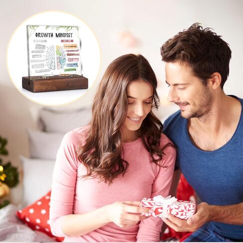 ديكور مكتب عقلية النمو - لوحة مكتب أكريليك ملهمة مع حامل خشبي هدايا مكتب العلاج للنساء، علامة ديكور مكتب إيجابية لمكتب المعالج، غرفة المعيشة، غرفة النوم in Kuwait