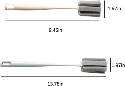 2 قطعة فرشاة تنظيف الزجاجات الإسفنج فرشاة إسفنجة لينة رغوة فرشاة للزجاجات للأكواب أكواب غلايات كؤوس مشروبات وزجاجات الأطفال in Kuwait