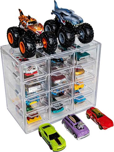 T2BTHRS أكريليك 8 حافظة عرض قابلة للتعديل للسيارات ذات العجلات الساخنة، شاحنة الوحش ذات العجلات الساخنة، سيارات مونستر جام، سيارات ماتش بوكس، سيارات ديزني بمقياس 1:64 للشاحنات والسيارات التي تقف على المكتب، المنزل للديكور in Kuwait