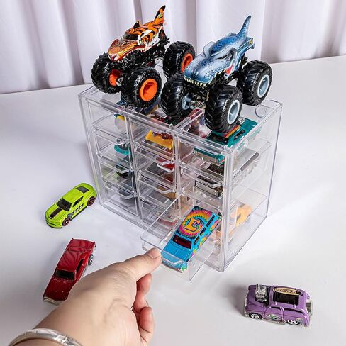 T2BTHRS أكريليك 8 حافظة عرض قابلة للتعديل للسيارات ذات العجلات الساخنة، شاحنة الوحش ذات العجلات الساخنة، سيارات مونستر جام، سيارات ماتش بوكس، سيارات ديزني بمقياس 1:64 للشاحنات والسيارات التي تقف على المكتب، المنزل للديكور in Kuwait