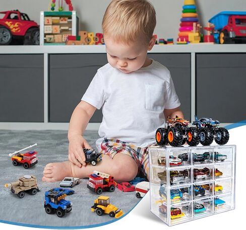 T2BTHRS أكريليك 8 حافظة عرض قابلة للتعديل للسيارات ذات العجلات الساخنة، شاحنة الوحش ذات العجلات الساخنة، سيارات مونستر جام، سيارات ماتش بوكس، سيارات ديزني بمقياس 1:64 للشاحنات والسيارات التي تقف على المكتب، المنزل للديكور in Kuwait