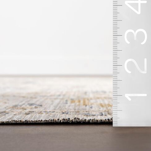 nuLOOM Arleth Indoor/Outdoor Machine Washable Area Rug 2x8 Machine Washable Indoor/Outdoor Runner Rug Traditional Cream/Light Blue Rugs for Living Room Patio Deck Front Porch Entryway Hallway Kitchen in Saudi Arabia