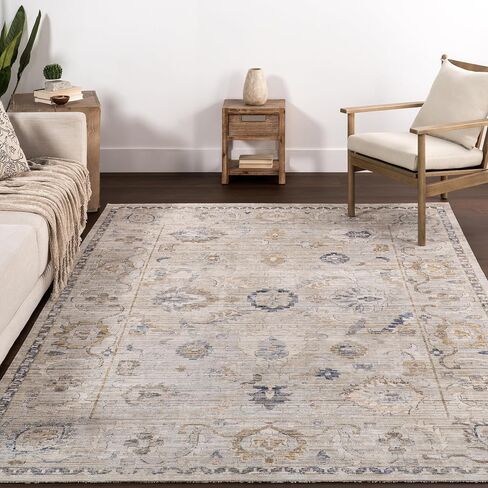 nuLOOM Arleth Indoor/Outdoor Machine Washable Area Rug 2x8 Machine Washable Indoor/Outdoor Runner Rug Traditional Cream/Light Blue Rugs for Living Room Patio Deck Front Porch Entryway Hallway Kitchen in Saudi Arabia