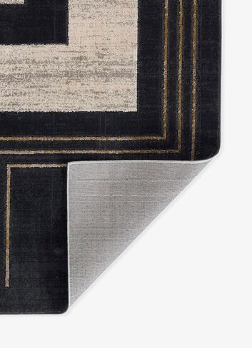 Momeni Edition Geometric Polyester Charcoal Area Rug, 2'2" x 7'7" Runner Rug for Living Room, Dining Room, Bedroom, Hallways, and Kitchen in Saudi Arabia