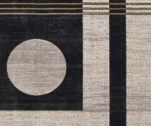 Momeni Edition Geometric Polyester Charcoal Area Rug, 2'2" x 7'7" Runner Rug for Living Room, Dining Room, Bedroom, Hallways, and Kitchen in Saudi Arabia