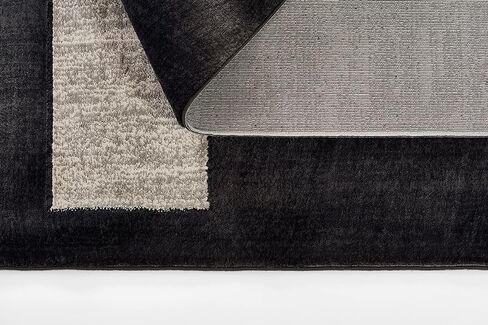 Momeni Edition Geometric Polyester Charcoal Area Rug, 2'2" x 7'7" Runner Rug for Living Room, Dining Room, Bedroom, Hallways, and Kitchen in Saudi Arabia