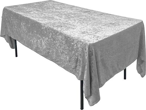 AK TRADING CO. مفرش طاولة مخملي من Lush Panne - طاولة مستطيلة مقاس 60 × 102 بوصة، أرجواني in Kuwait