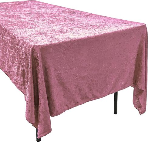 AK TRADING CO. مفرش طاولة مخملي من Lush Panne - طاولة مستطيلة مقاس 60 × 102 بوصة، أرجواني in Kuwait