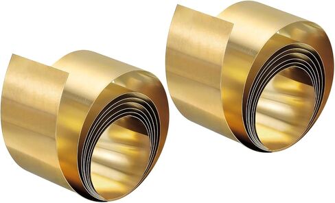 uxcell Brass Sheet Roll, 2Pcs 40" x 1.2" x 0.002" H62 Metal Foil Plate for Crafts, Electrical Repairs, Industry in Saudi Arabia