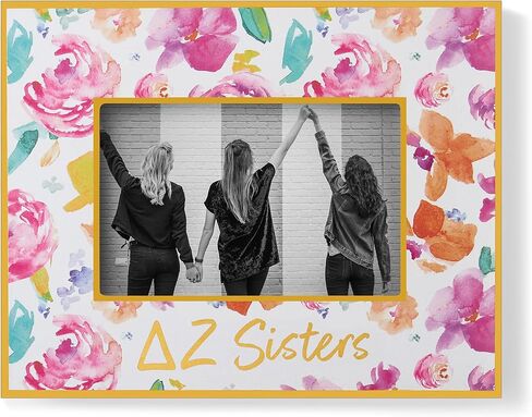 Sorority Shop Delta Zeta Sister Picture Frames with Cute Floral Design, for 4" x 6" Pictures, DZ Sorority Gifts, Big Little Sorority Gift, Delta Zeta Gifts for Women in Saudi Arabia