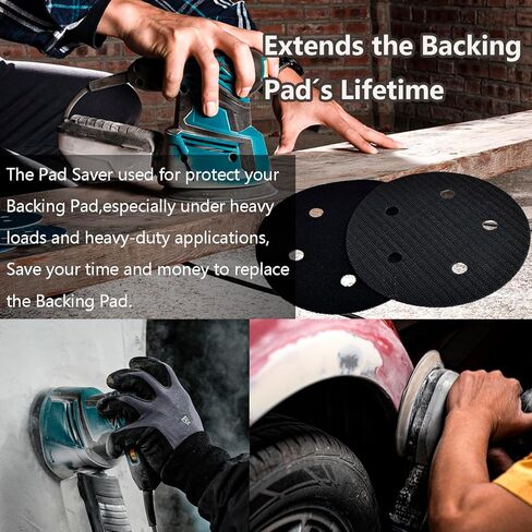 عبوتان من وسادة الصنفرة الفاخرة ذات الخطاف والحلقة مقاس 5 بوصات و5 فتحات لآلات الصنفرة المدارية العشوائية، تعمل بشكل ملحوظ على إطالة عمر وسادة الدعم، وواقي وسادة الصنفرة متعددة الفتحات in Kuwait