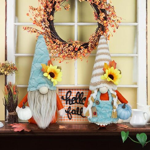 ديكورات CRCZK Fall Gnomes، ديكور خريف Tomte Gnomes السويدي المصنوع يدويًا - حفلة عيد الشكر في المنزل وطاولة المطبخ وديكور صينية متدرجة - هدية عيد الشكر Gnomes in Kuwait