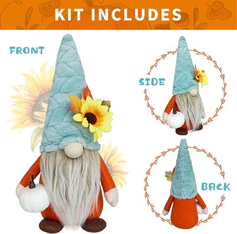 ديكورات CRCZK Fall Gnomes، ديكور خريف Tomte Gnomes السويدي المصنوع يدويًا - حفلة عيد الشكر في المنزل وطاولة المطبخ وديكور صينية متدرجة - هدية عيد الشكر Gnomes in Kuwait