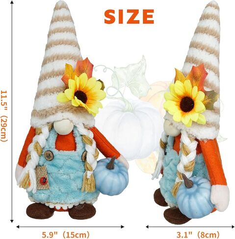 ديكورات CRCZK Fall Gnomes، ديكور خريف Tomte Gnomes السويدي المصنوع يدويًا - حفلة عيد الشكر في المنزل وطاولة المطبخ وديكور صينية متدرجة - هدية عيد الشكر Gnomes in Kuwait