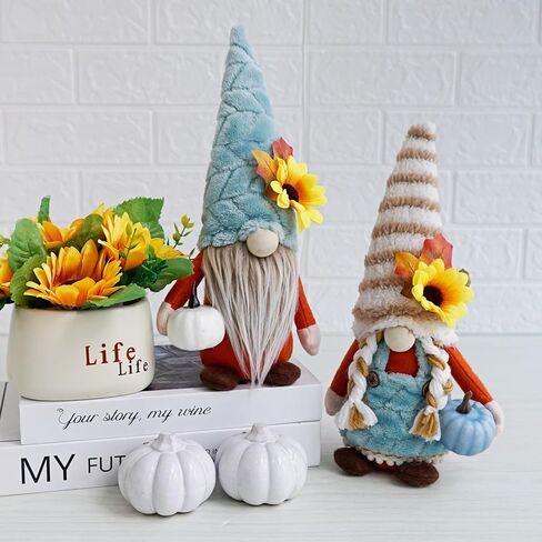 ديكورات CRCZK Fall Gnomes، ديكور خريف Tomte Gnomes السويدي المصنوع يدويًا - حفلة عيد الشكر في المنزل وطاولة المطبخ وديكور صينية متدرجة - هدية عيد الشكر Gnomes in Kuwait