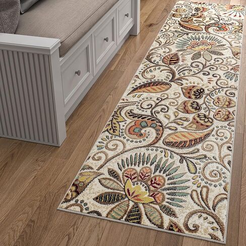 Ivory Modern 2x8 Hallway Runner Rug - Kitchen Rug - Area Rug for Indoor Entry Entryway Walkway - Contemporary Carpet in Saudi Arabia