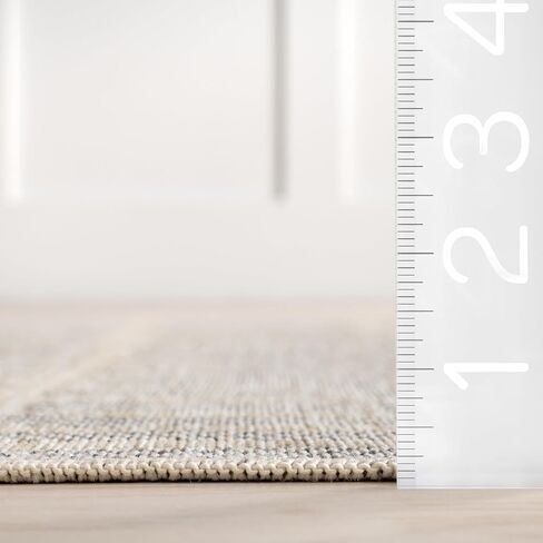 nuLOOM 5' x 8' Upgraded Performance Outdoor Area Rug, Stain Resistant, Durable, Modern, Patio, Balcony, Living Room, Dining Room, Briseis Light Grey in Saudi Arabia