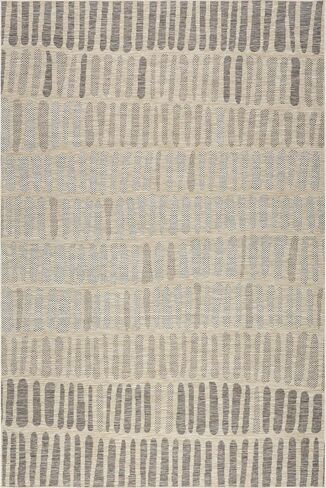 nuLOOM 5' x 8' Upgraded Performance Outdoor Area Rug, Stain Resistant, Durable, Modern, Patio, Balcony, Living Room, Dining Room, Briseis Light Grey in Saudi Arabia