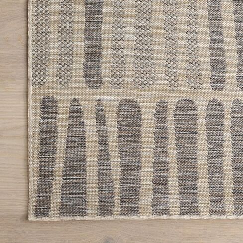 nuLOOM 5' x 8' Upgraded Performance Outdoor Area Rug, Stain Resistant, Durable, Modern, Patio, Balcony, Living Room, Dining Room, Briseis Light Grey in Saudi Arabia
