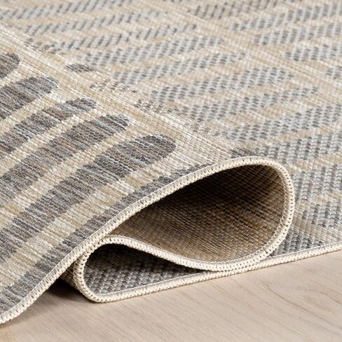 nuLOOM 5' x 8' Upgraded Performance Outdoor Area Rug, Stain Resistant, Durable, Modern, Patio, Balcony, Living Room, Dining Room, Briseis Light Grey in Saudi Arabia