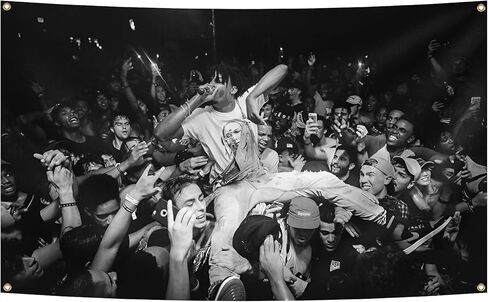 AuLYn مضحك Play-boi Rapper Singer Cartis نسيج ألبوم الموسيقى غطاء نسيج 3x5Ft نسيج غرفة الفن ديكور نسيج الزينة الجدار شنقا الهدايا للمراهقين غرفة نوم غرفة المعيشة، أسود in Kuwait