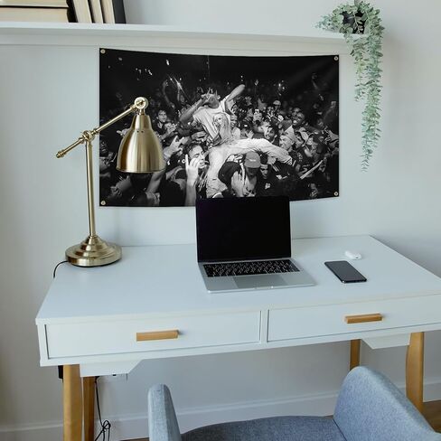 AuLYn مضحك Play-boi Rapper Singer Cartis نسيج ألبوم الموسيقى غطاء نسيج 3x5Ft نسيج غرفة الفن ديكور نسيج الزينة الجدار شنقا الهدايا للمراهقين غرفة نوم غرفة المعيشة، أسود in Kuwait