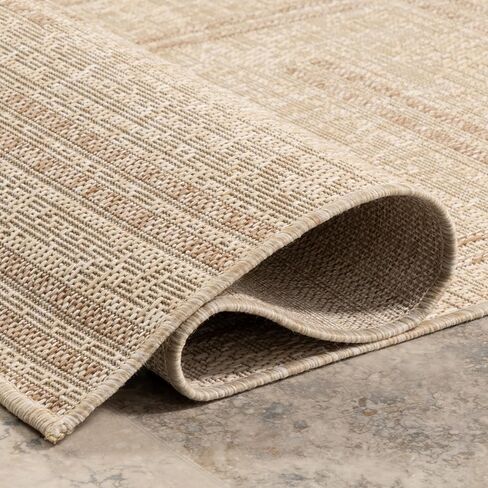 nuLOOM 5' x 8' Upgraded Performance Outdoor Area Rug, Stain Resistant, Durable, Modern, Patio, Balcony, Living Room, Dining Room, Briseis Light Grey in Saudi Arabia
