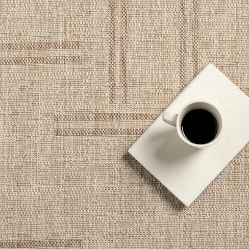 nuLOOM 5' x 8' Upgraded Performance Outdoor Area Rug, Stain Resistant, Durable, Modern, Patio, Balcony, Living Room, Dining Room, Briseis Light Grey in Saudi Arabia