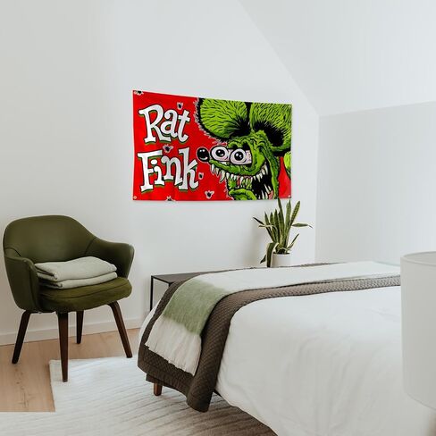 NureSs Rat Anime Cute Fink Tapestry 3x5 Feet Tapestry for Bedroom Aesthetic, Funny and Meme Tapestries for College Dorm and Living Room, red in Saudi Arabia