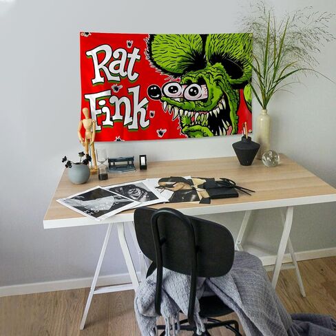 NureSs Rat Anime Cute Fink Tapestry 3x5 Feet Tapestry for Bedroom Aesthetic, Funny and Meme Tapestries for College Dorm and Living Room, red in Saudi Arabia