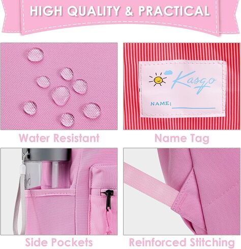 Kasqo Kids Backpack, 14" Toddler Backpack for Little Boys and Girls Kindergarten Preschool Bookbag With Chest Strap, Pink Kitty in Saudi Arabia