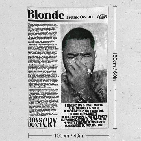 BIZHUDP Franks Oceans Blond Album Tapestry Racing Tapestry Wall Hanging Poster Art for Bedroom Living Room College Dorm Decor 30"x40" in Saudi Arabia