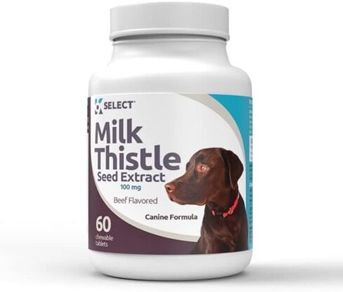 K9 Select Milk Thistle للكلاب، 100 مجم - 60 كبسولة - وظيفة الكبد الصحية للكلاب in Kuwait