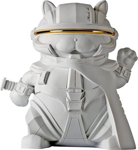 Futuristic Decor Lucky Cat Collectible Cool Statue for Home Office Room Desktop Decor,Feng Shui Resin Sculpture for Welcoming Fortune Luck Wealth in Saudi Arabia