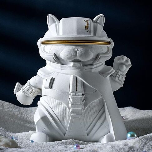 Futuristic Decor Lucky Cat Collectible Cool Statue for Home Office Room Desktop Decor,Feng Shui Resin Sculpture for Welcoming Fortune Luck Wealth in Saudi Arabia