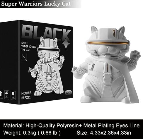 Futuristic Decor Lucky Cat Collectible Cool Statue for Home Office Room Desktop Decor,Feng Shui Resin Sculpture for Welcoming Fortune Luck Wealth in Saudi Arabia