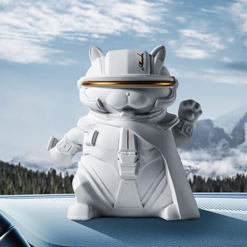 Futuristic Decor Lucky Cat Collectible Cool Statue for Home Office Room Desktop Decor,Feng Shui Resin Sculpture for Welcoming Fortune Luck Wealth in Saudi Arabia