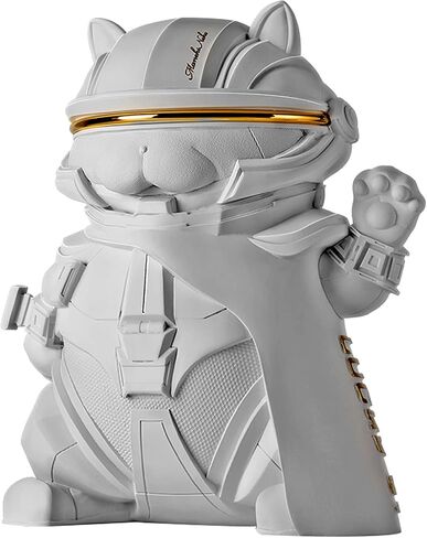 Futuristic Decor Lucky Cat Collectible Cool Statue for Home Office Room Desktop Decor,Feng Shui Resin Sculpture for Welcoming Fortune Luck Wealth in Saudi Arabia