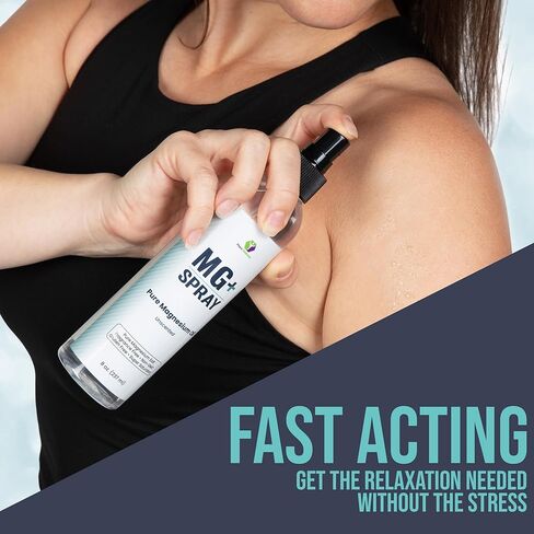 Mars Wellness MG+ بخاخ زيت المغنيسيوم النقي - 8 أونصة رذاذ مغنيسيوم موضعي للاسترخاء وتجديد شباب العضلات، صنع في الولايات المتحدة الأمريكية - تعقيم المغنيسيوم in Kuwait
